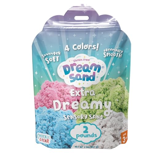 Chuckle & Roar Dream Sand 2lb Bag 4 Colors Gluten-Free Sensory Sand for Kids Ages 3+