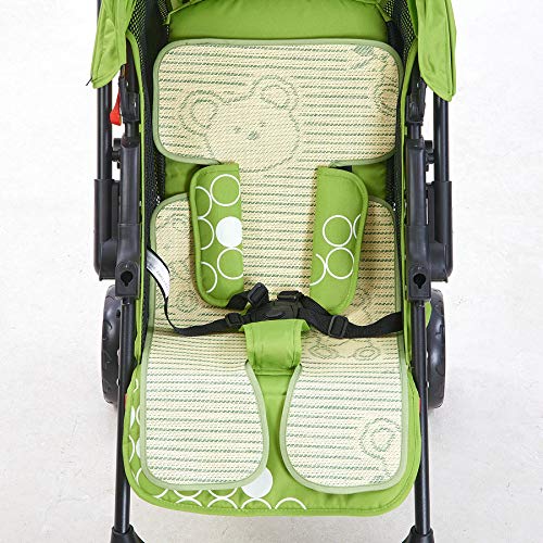 Baby Stroller Summer Seat Liner Breathable Cooling Pushchair Cushion Seat Pads Universal Pram Pad Cool Flax Pushchair Seat Covers for Pram Buggy Baby Carriage Washable Infant Pushcar Seat Mat