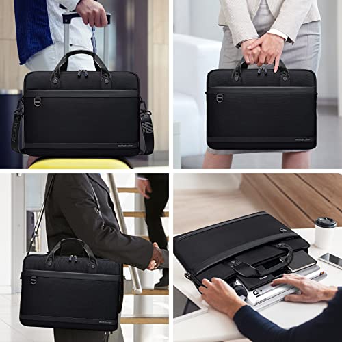 حقيبة لاب توب من اركتيك هانتر، حقائب ماسنجر للرجال والنساء، حقيبة لابتوب مع مقبض، حقيبة كمبيوتر مقاومة للماء للاب توب مقاس 15.6 بوصة، اسود - GW00022-Black