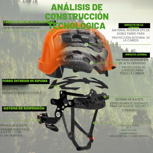 Casco de protección GREEN DEVIL con certificaciones EN12492 y EN397 de alta gama 3