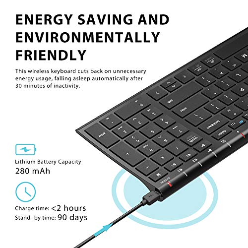Iclever Bk10 Bluetooth Keyboard, Universal Wireless Keyboard, Rechargeable Bluetooth 5.1 Multi Device Keyboard And Iclever Md165 Wireless Mouse, Bluetooth Type-C Rechargeable Mouse #TOP4