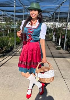 JASAMBAC Duitse Dirndl-jurk voor dames 3 stuks voor Oktoberfeest