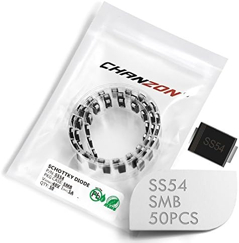(Pack of 50 Pieces) Chanzon SS54 SMD Schottky Barrier Rectifier Diodes 5A 40V SMB (DO-214AA) 5 Amp 40 Volt