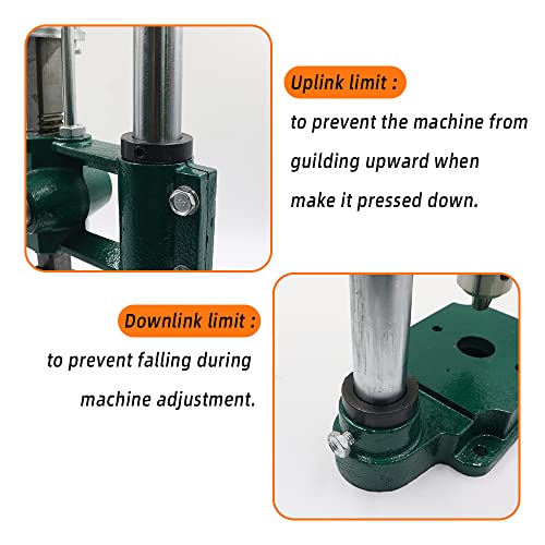 Yvokern Leather Punch Hole Tool Hand Press Puncher Manual Stamping Machine For Punching Leather Holes With 3-16Mm Chuck And Half-Round Punch Kit Get Your Craft Work Slient (Yvk-16S-Pp-Ck2) #TOP2