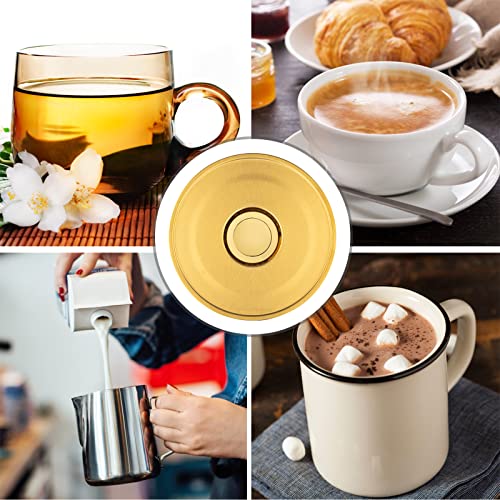 Image of Simtive Teapot Warmer, Brushed Stainless Steel Tea Warmer with Tealight Holder, Gold (Pack of 2)
