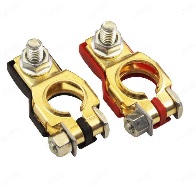 CARIZO Battery Terminal Connectors includes Adjustable Positive and Negative Battery Terminal Clamps Compatible with All Petrol Cars, SUV's and Trucks