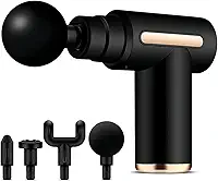 Massageador Elétrico Pistola Muscular Profissional Recarregável 4 Ponteiras Massagem Relaxante Alívio Dores Pós-Treino Miofascial Fitness Corpo Inteiro Esportivo Portátil Silencioso Premium