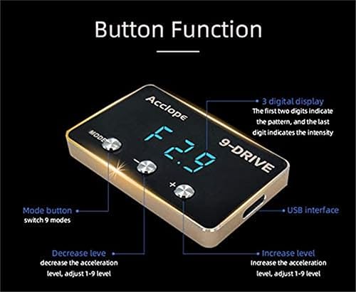 Miniatura 3 de Bautonery - Controlador electrónico de respuesta del acelerador de 9 unidades LED de gasolina, pedal de acelerador de carreras compatible con Buick