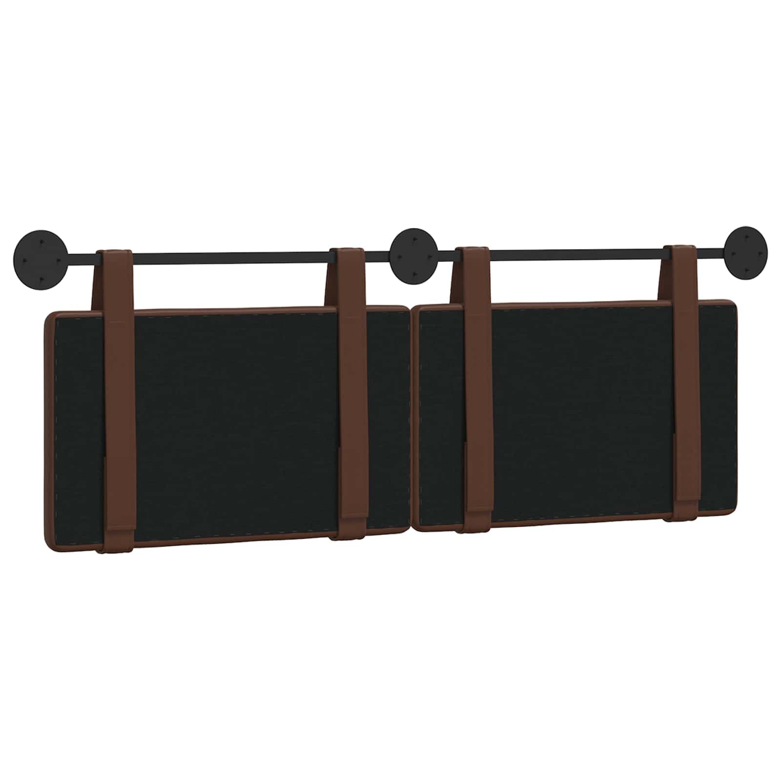 Cabecero colgante marrón de piel sintética, 130 x 55 cm, cabecero de cama montado en la pared, tapizado con botones, cabecero de pared para dormitorio y habitación de invitados, juego de 2