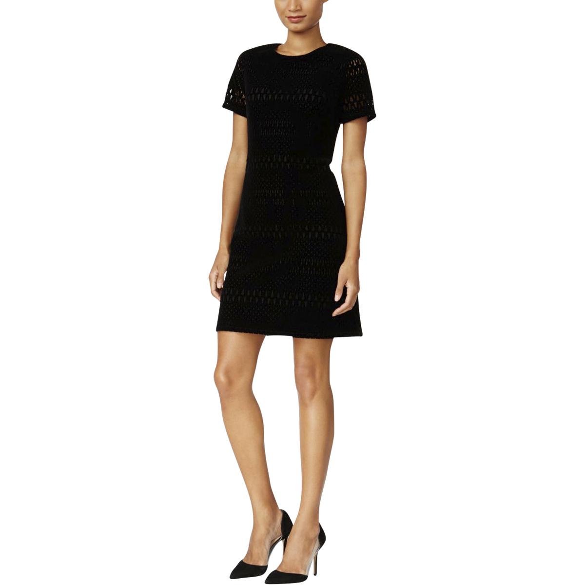 Tommy Hilfiger Womens Velvet Lace A Line Dress 2 Black | Desertcart Haiti