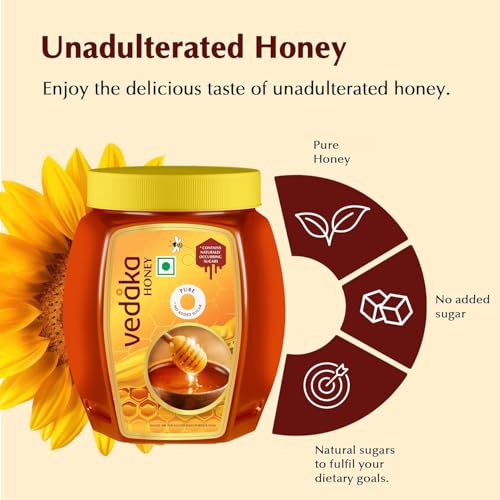 Image of Amazon Brand - Vedaka Honey | 2 Kg | 100% Pure| No Added Sugar or Adulteration | Product of India | Pack of 2, Each 1 Kg (Previously Kitchen Cheer)