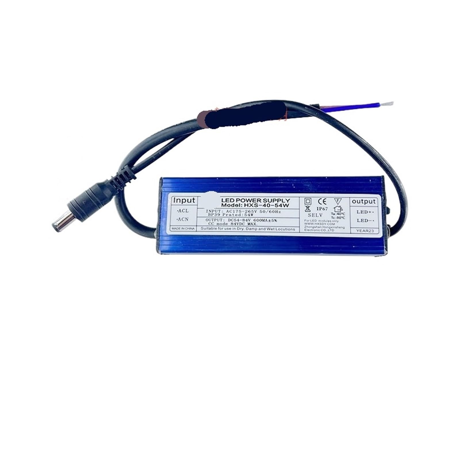Pilote d'éclairage LED 40-54W 600mA pour dalles de plafond