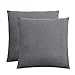 CHUN YI Decorative Throw Pillow Case Covers (Set of 2), Sofa Throw Pillow Cover with Smooth Zipper for Couch Wing Back Chair, Multiple Colors Soft Jacquard Square Pillowcase (Light Gray, 18"x18")