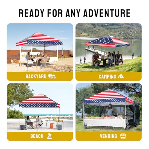 image for CROWN SHADES 10x10 Pop Up Canopy - Beach Tent with One Push Setup - Ea