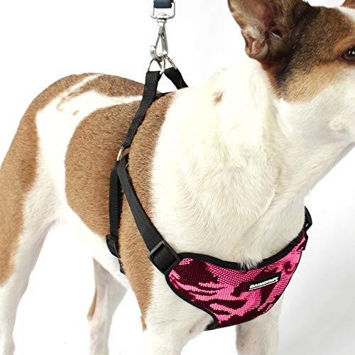 DawgKnit No Pull Dog Harness Step in Adjustable Vest Harness with Quick-Release Buckle & Dual Ring Attachment for All Breeds - Small - Pink