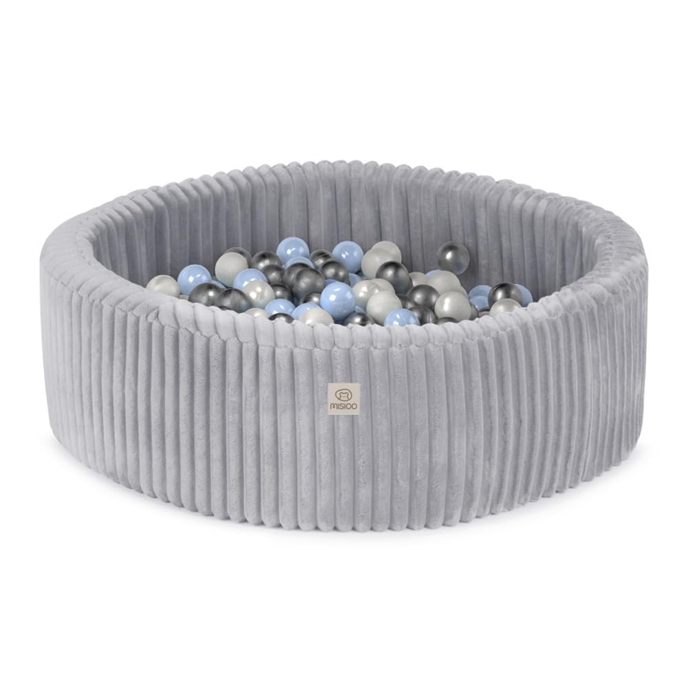 MISIOO Piscina de bolas para bebé, de primera calidad, para niños a partir de 1 año, 90 x 30 cm, con 200 bolas, materiales de alta calidad, perfecta para divertirse y desarrollarse, paraíso de juego