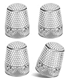ZMAAGG 4PCS Sewing Thimbles for Hand Sewing, Metal Finger Protector, Quilting Craft Accessories for Knitting Needlework DIY Tools