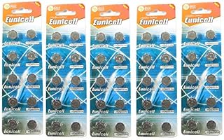 50 x Eunicell AG13 LR44 Alkaline 1.5v Button Cell Batteries in Separate Blister Packaging