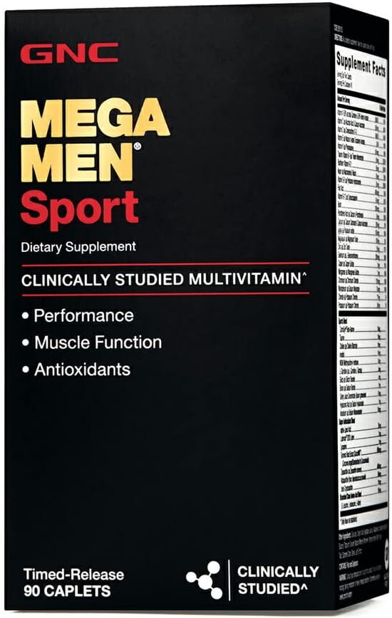 GNC Mega Men Sport Multivitamin | Performance, Muscle Function, and General Health | 90 Count 45 Servings