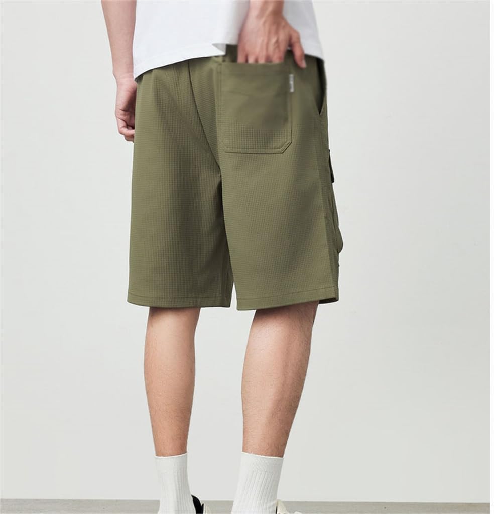 Outdoor Woven Casual Five Pants Men's Elastic Waist Straight Men's Shorts