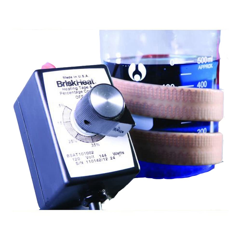 BriskHeat BSAT101004 XtremeFLEX BSAT Silicone Rubber Heating Tape With Time Percentage Dial Control, W x L: 1 x 48-Inch, 120VAC