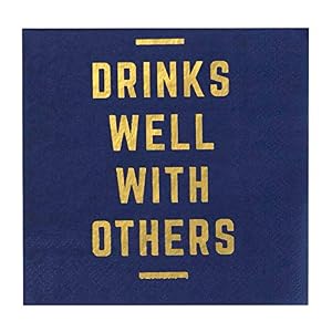 X&O Paper Goods Drinks Well With Others Servietten, Blau