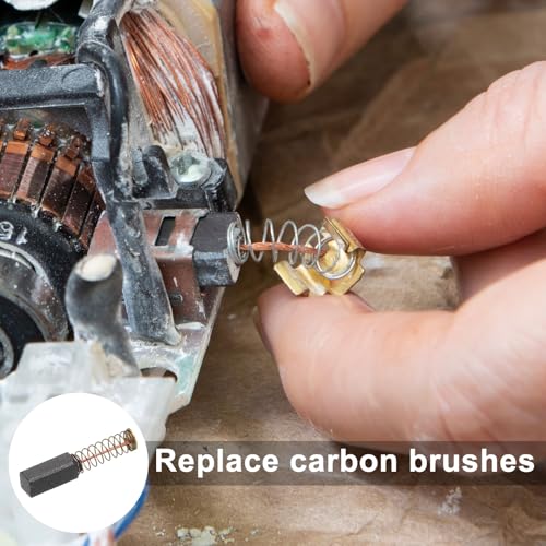 QUARKZMAN 10Stk Kohlebürsten 12mm x 5,8mm x 4mm Schleifmaschinenbürsten 6# Elektromotorersatzteil Drehwerkzeug Schneidemaschine Polierbürsten Für Reparatur Elektrowerkzeuge