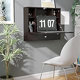 Bear With Me Modern Convertible Wall Mounted Desk for Small Space Multifunctional Folding Computer...