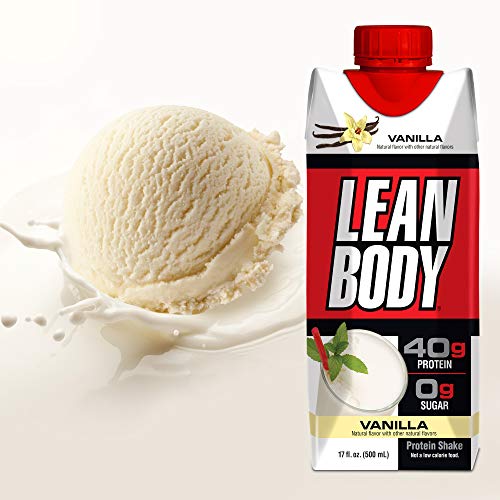 Lean Body Ready-To-Drink Vanilla Protein Shake, 40G Protein, Whey Blend, 0 Sugar, Gluten Free, 22 Vitamins & Minerals, (Recyclable Carton & Lid - Pack Of 12) Labrada #TOP1