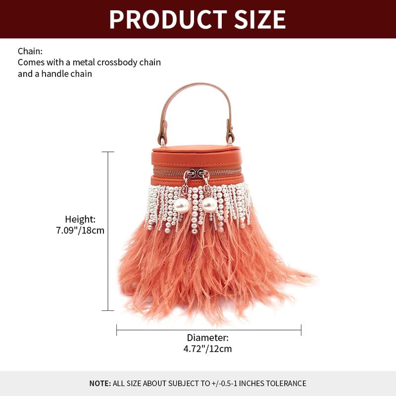 Sac à main en perles d'exception et plumes de luxe pour cérémonies officielles - 2