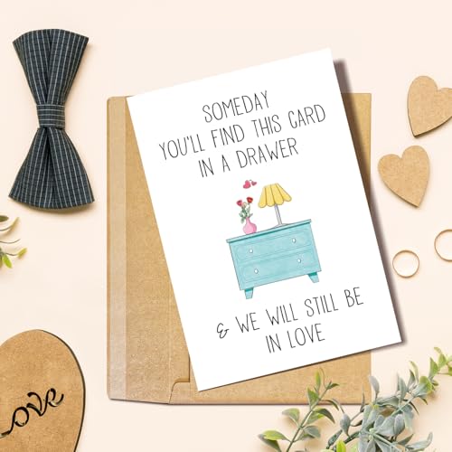 Funny Birthday Card for Husband Wife, Romantic Anniversary Card for Boyfriend Girlfriend, Sweet Valentines Day Card for Him Her, Someday You Will Find This Card in a Drawer - Thumbnail 4