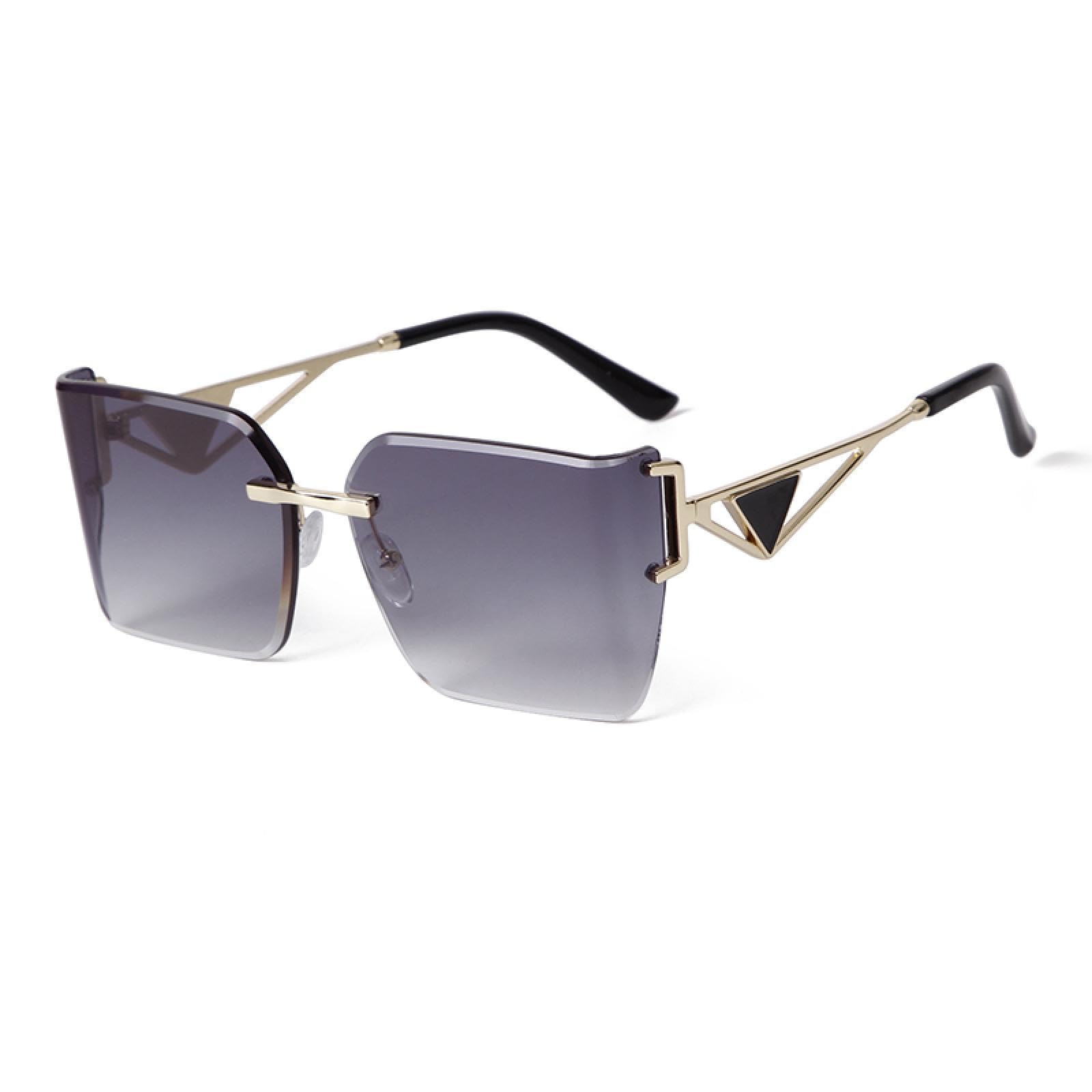 Okulary przeciwsłoneczne bez oprawek damskie oversize vintage gradientowe soczewki letnie okulary przeciwsłoneczne okulary przeciwsłoneczne uv400