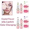 BINGBRUSH 2Pcs Flower Jelly Color Changing Lipstick Magic Lipstick Lip Gloss with Flower inside,Clear Flower PH Jelly Lipstick Prime Lip Color Change Changing Lipstick Lip Blam