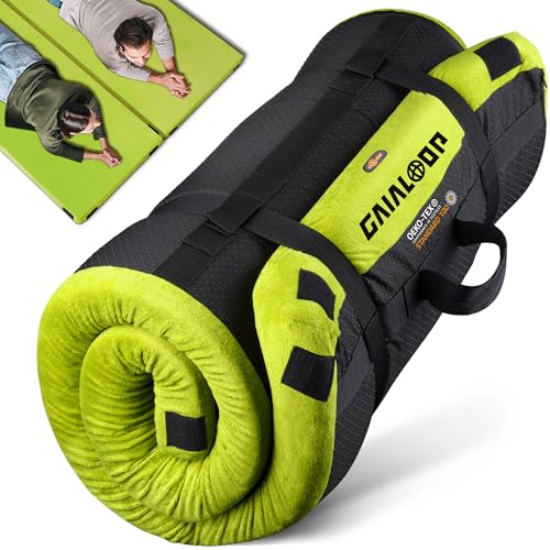Gaialoop Memory Foam Camping Mattress Sleeping Pad 2PCS [Car/Tent/Cot] Glamping Portable Floor Mat Roll Up Futon Mattress for Guests Sleepover 2PCS
