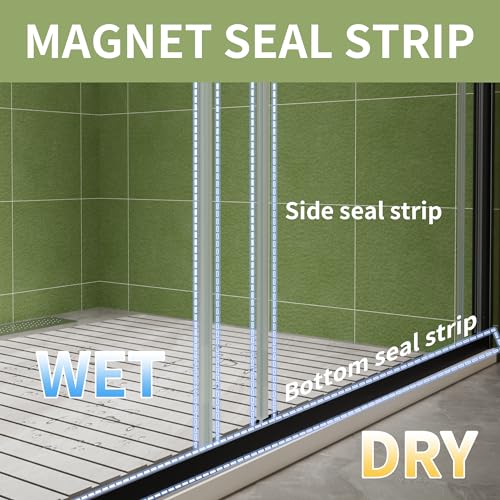 Comfystyle 44-48 in.W x70 in.H Semi-Frameless Sliding Shower Door,Sliding Shower Door with 1/4\" (6mm) Clear SGCC Tempered Glass,Matte Black Finish,Shower Doors can be Installed Left and Right - Thumbnail 4