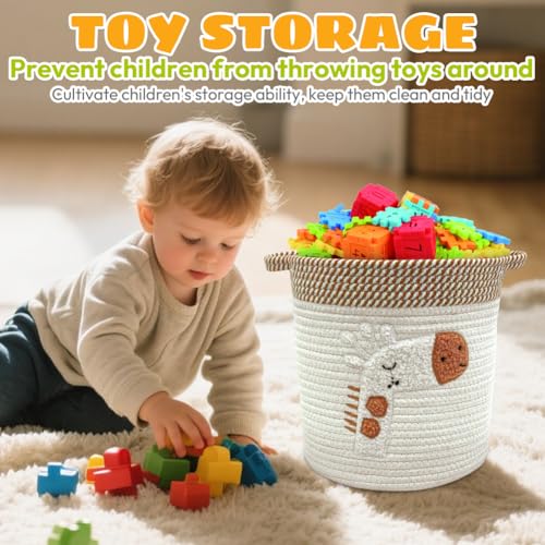 Wapasezyar Aufbewahrungskorb Kinder Aufbewahrungskorb Gewebter ufbewahrung Körbe mit Griffen für Babys Kinder Spielzeugkorb Geschenke für Handtücher,Spielzeug, Kleidung