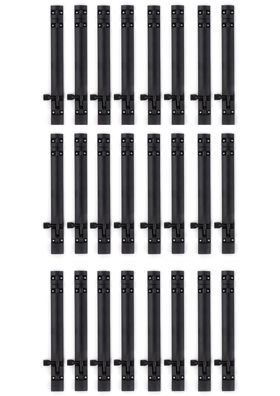 Image of Premium Heavy Aluminium 8 Inch Tower Bolt | Door Stopper | Door Lock Latch for Home, Office Doors,Main Doors,Windows | kundi | chitakni | Chitkini(Black Finish)(Pack of 24)
