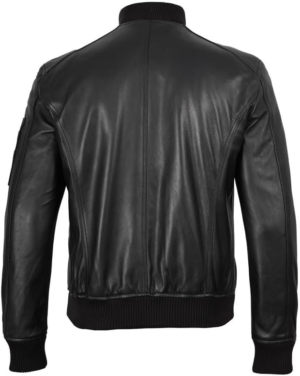 Decrum leather Bomber jacket men - Real Lambskin Fashion Leather Jacket Men - Image 4