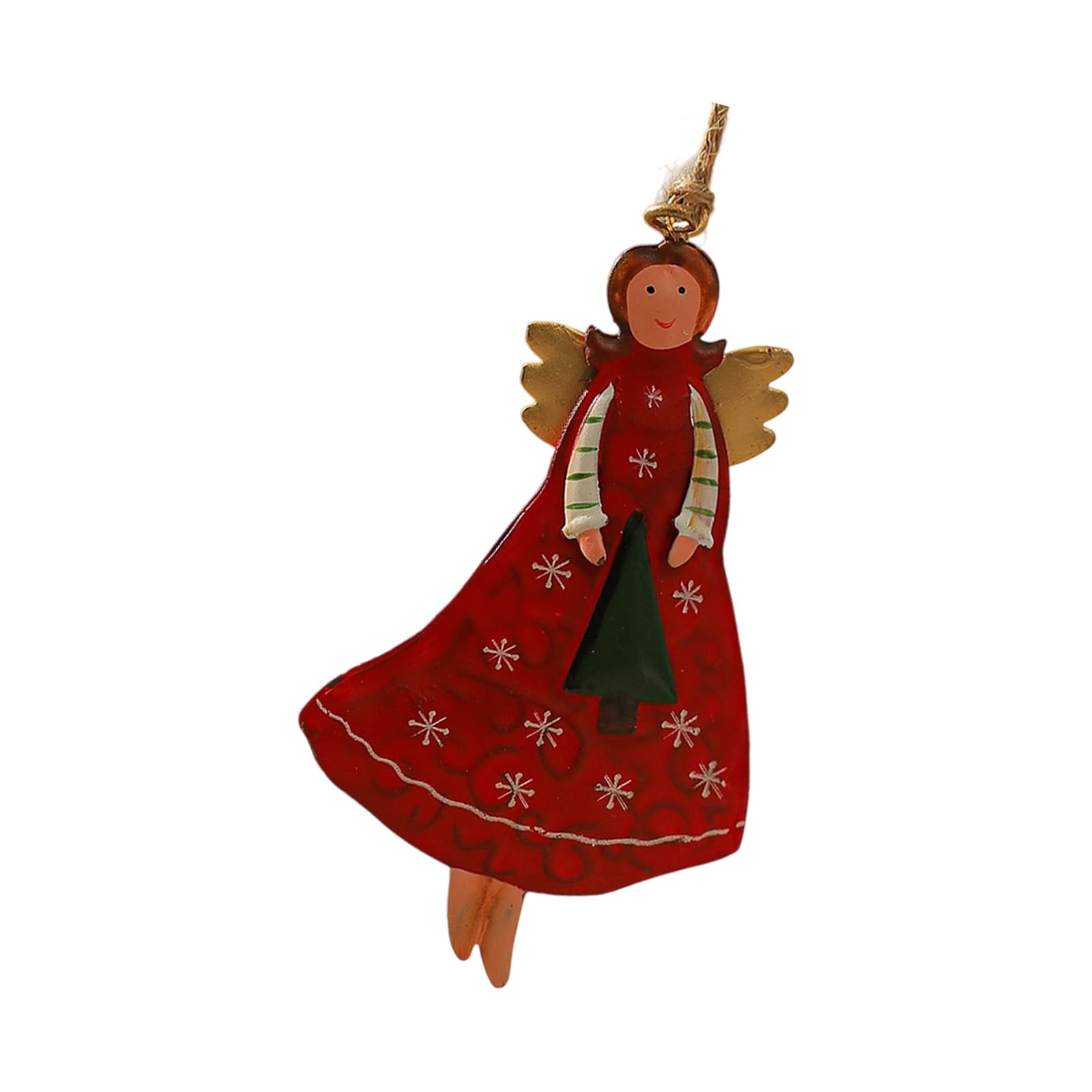 Tsophreniq Permanent Rural Patron Girl Christmas Tree Decoration Celebratory Home Accent for Family Gathering Happiness Christmas Patron Girl Decoration