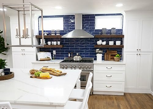 Modern Timber Craft Reclaimed Wood Wall Shelf | Solid Rustic American Barnwood with Floating Shelf Brackets | 2.75\" Thickness | 30\" L x 8\" D, Oiled - Thumbnail 2