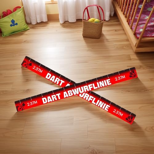 Dart Line Floor Sticker - 2 Piece Self Adhesive Game Oche Mat for Players | Waterproof Non Slip with Dart Throwing Guide Tape, Adjustable Distance Tape, Recreational Marking for Dorm Bar Home Office - Image 3