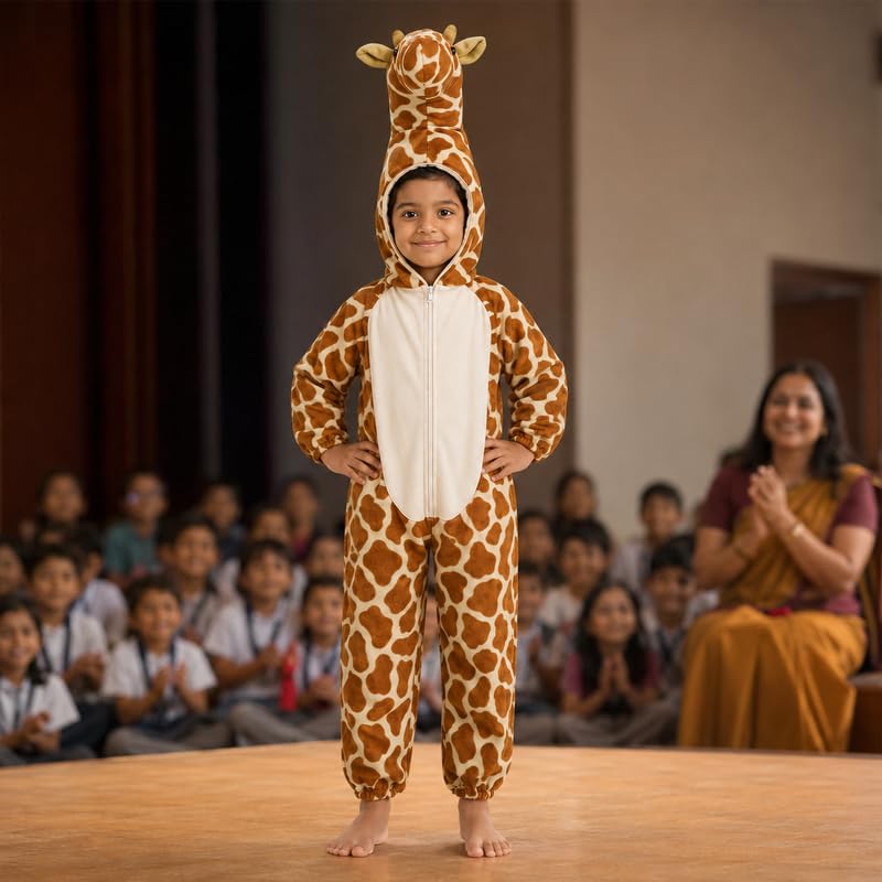 Image of Animal Costume for Kids | Plush Fancy Dress Costume for Boys & Girls |School Fancy Dress, Annual Day, Jungle Theme, Role Play, Halloween & Birthday Party