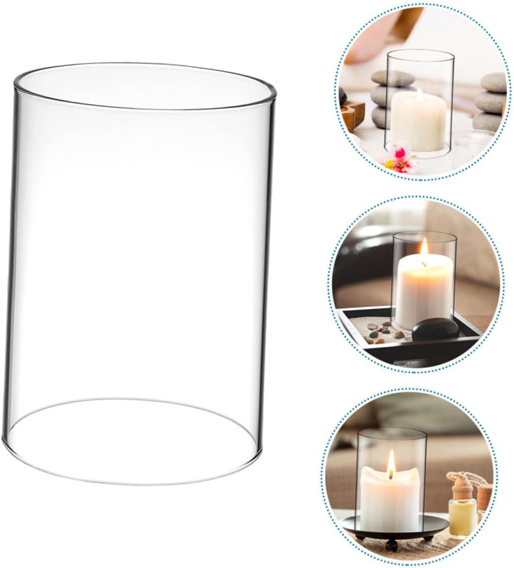 2pcs Candle Holder Supplies Glass Tealight Decorative Candle Shades Hurricane Style