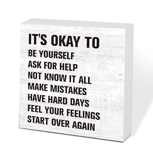 It's Okay to Not be Okay �ؐ��{�b�N�X�T�C�� ���� �ʔ��� �I�t�B�X �z�[�� �t�@�[���n�E�X Rusitc �ؐ��{�b�N�X�T�C�� (5 x 5�C���`) �f�X�N�V�F���t ��㑕�� �F�l�⓯���ւ̃I�t�B�X�M�t�g (MQ-3-15)