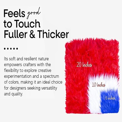 FabricLA Shaggy Faux Fur Square - 4" X 4" Inches Pre Cut - Use Fake Fur Fabric for DIY Craft, Fashion Accessory, Gnome, Home Decoration, Hobby - 2 White & 2 Black Pack — view 3