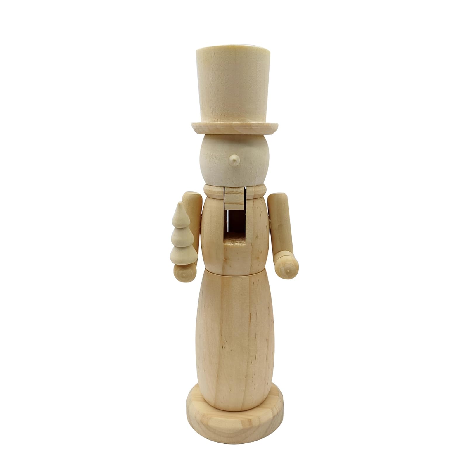 Glifora Unpainted Xmas Nutcracker Figure - DIY Blank Nutcracker Soldier Figurine, Unfinished Wooden Nutcracker Figure for Christmas Decoration Craft Project