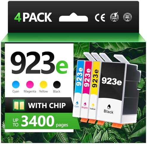 Amazon.com: 923XL 923e High Yields Ink Cartridges Combo Pack with Chip ...