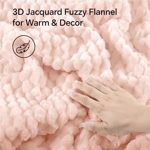 BEDELITE Fluffy Full Size Comforter Set - Pink Fleece Soft Comforter for Ful Size Bed, Luxury Warm Bedding Set for Winter, Fuzzy Bed Set 3 Pieces (1 Comforter, 2 Pillowcases)