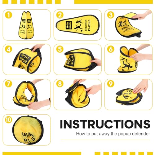Sabary 6 Pcs 28inch Pop-up Slow Down Children Playing Sign for Street Extra Large 4 Sided Kids at Play Safety Warning Signs with 6 Storage Sandbags for Neighborhoods Schools Sidewalk Driveway