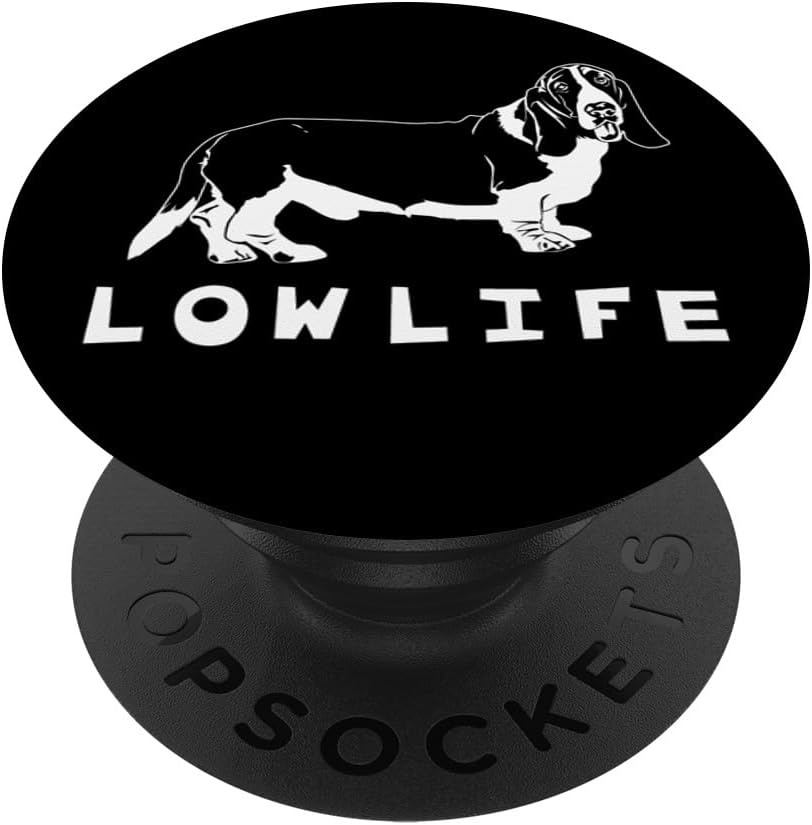 "PopSockets Cell Phone Stands - Smartphones & Tablets - ""Brave New Look Basset Hound Low Life""" PopSockets PopWallet for MagSafe